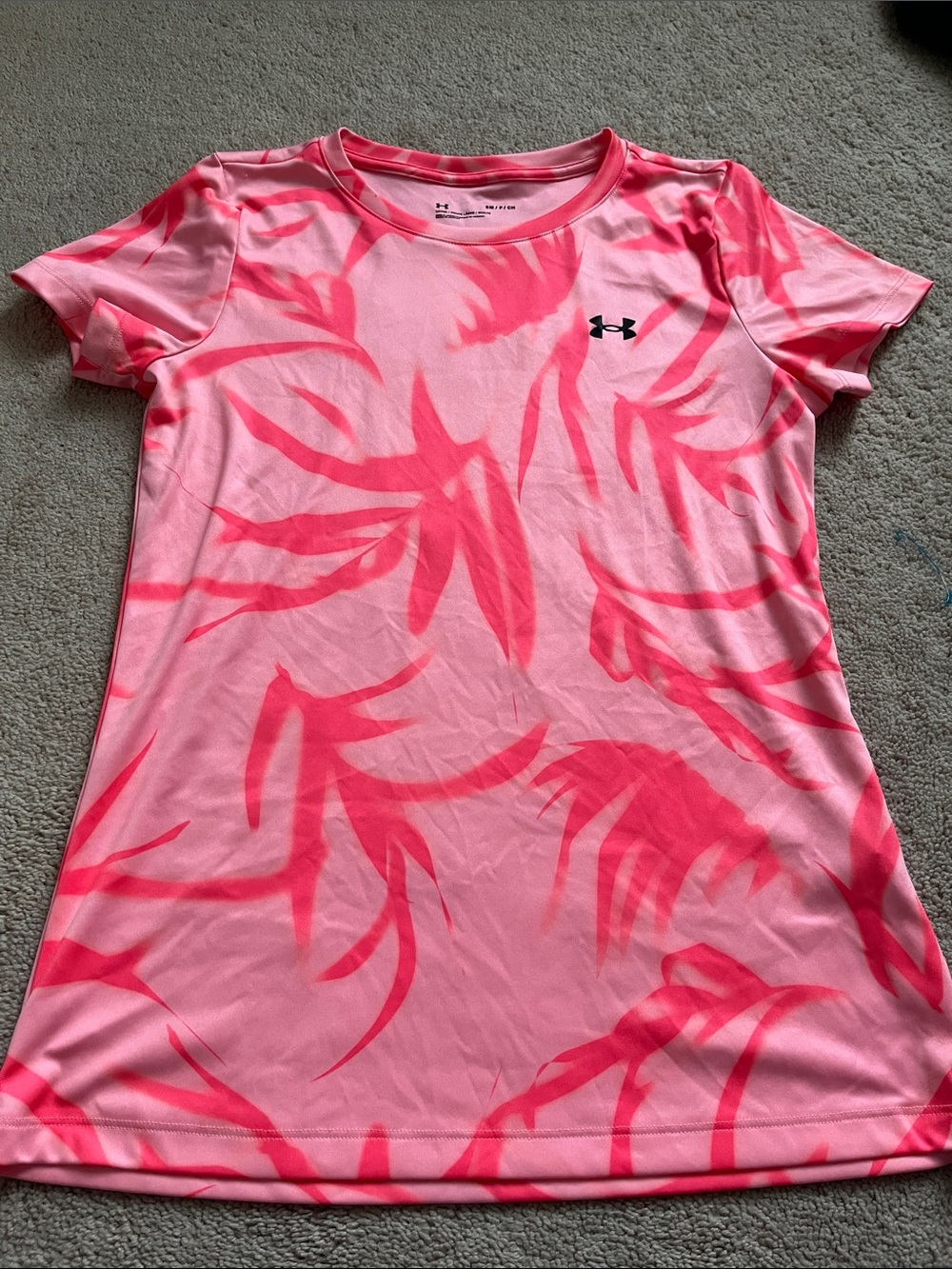 Under Armour Pink & Hot Pink Tropical Performance Tee